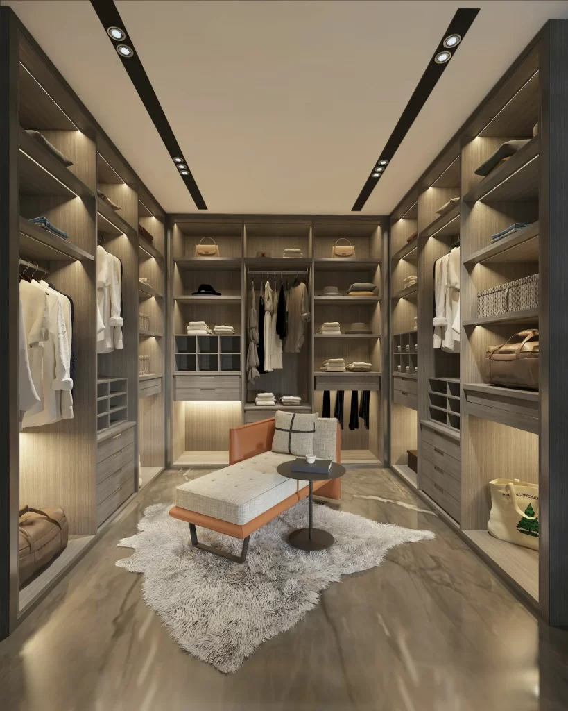 custom luxurious walk in closet